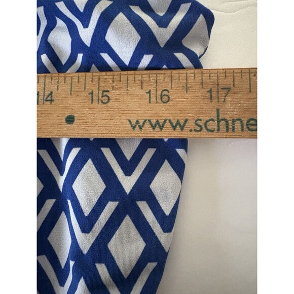 Brooks Brothers Dress Size M Blue & White Geometric Maxi Nautical Stretchy - Picture 9 of 12